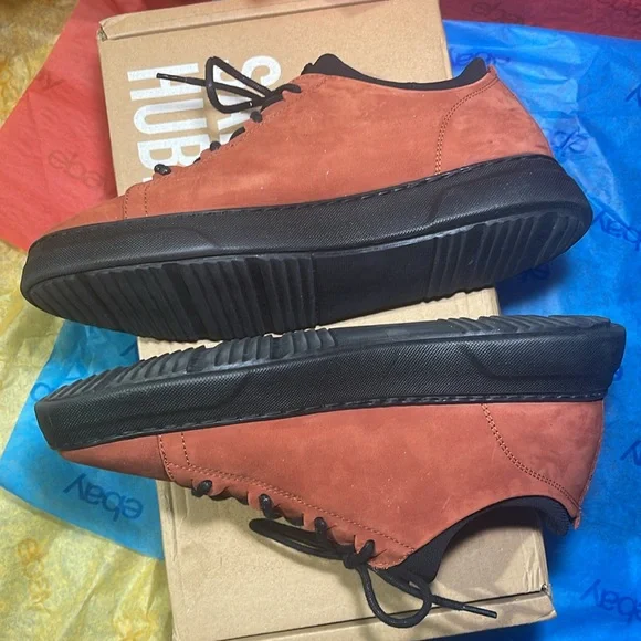 Flight Low-Top Samuel Hubbard Leather Sneaker (Rust Nubuck) Men’s 9 M Inner Sock - Picture 4 of 8